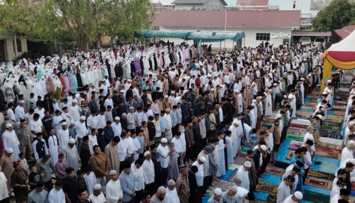 Polres Lhokseumawe Kawal Sholat Idul Fitri di Mesjid Taqwa Muhammadiyah