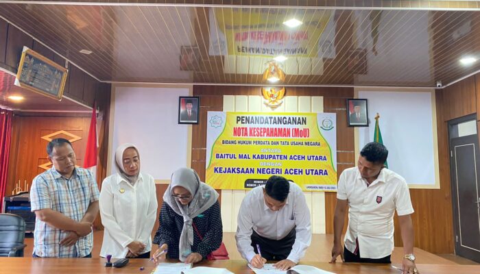 Kejari  Aceh Utara Bersama Baitul Mal Sepakati Kerjasama Bidang Perdata Dan Tata Usaha Negara