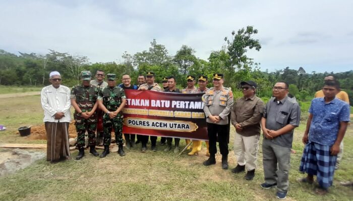 Kapolres AKBP Deden Dengan Forkopimda Aceh Utara Bangun Sarana Ibadah Untuk Warga Sarah Raja