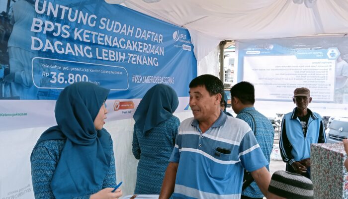 BPJS Ketenagakerjaan Lhokseumawe Sosialisasi di Pasar Batuphat