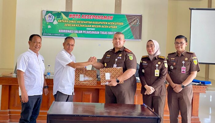 Kejari dan Dinas Kesehatan Aceh Utara Tanda Tangan MoU Tata Usaha Negara