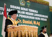 Guru Besar Pertama IAIN Lhokseumawe,  Prof. Dr. Danial, M.Ag.dikukuhkan