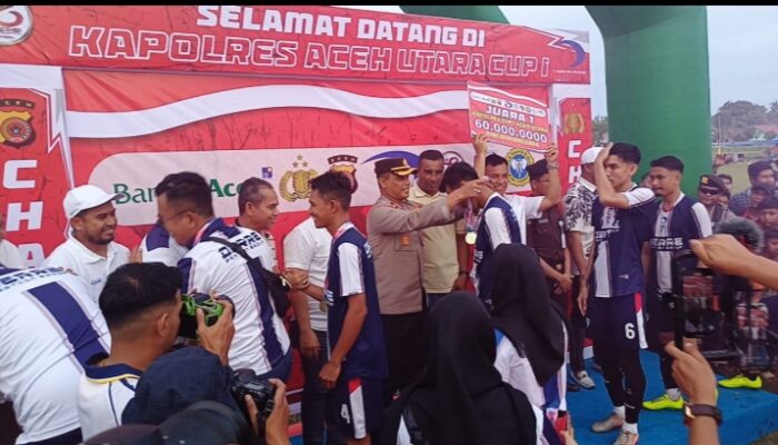 Derre FC Pration Grup Raih Juara Satu Turnamen Kapolres Aceh Utara Cup-I