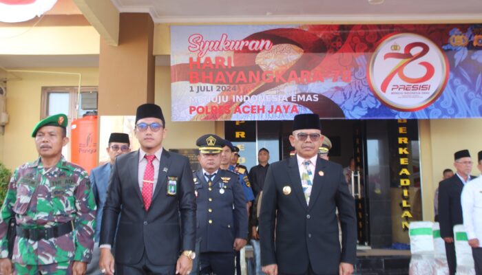 Pj. Bupati Aceh Jaya Hadiri Upacara Peringatan Hari Bhayangkara ke-78 di Mapolres Aceh Jaya