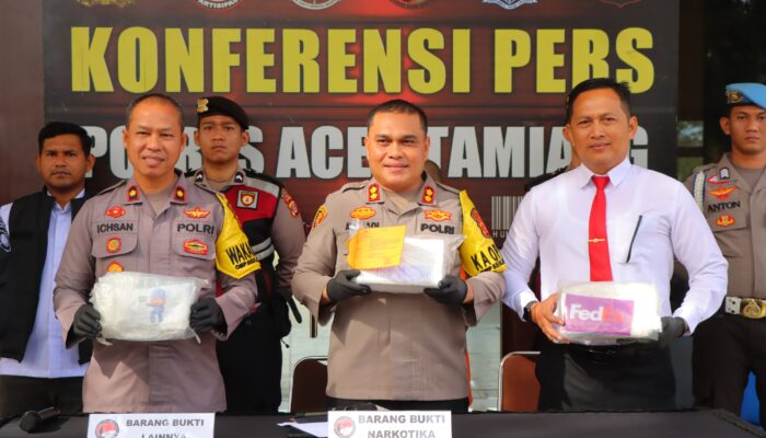 Polres Aceh Tamiang Amankan Narkotika Jenis Kokain Seberat Dua Kilogram