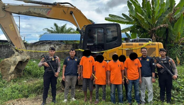 Polisi Tangkap 5 Pelaku Penambangan Ilegal di Nagan Raya